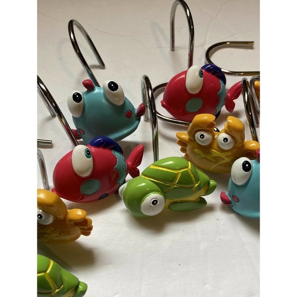Kids Decor Fish Turtle Shower Curtain Hooks - Picture 5 of 5